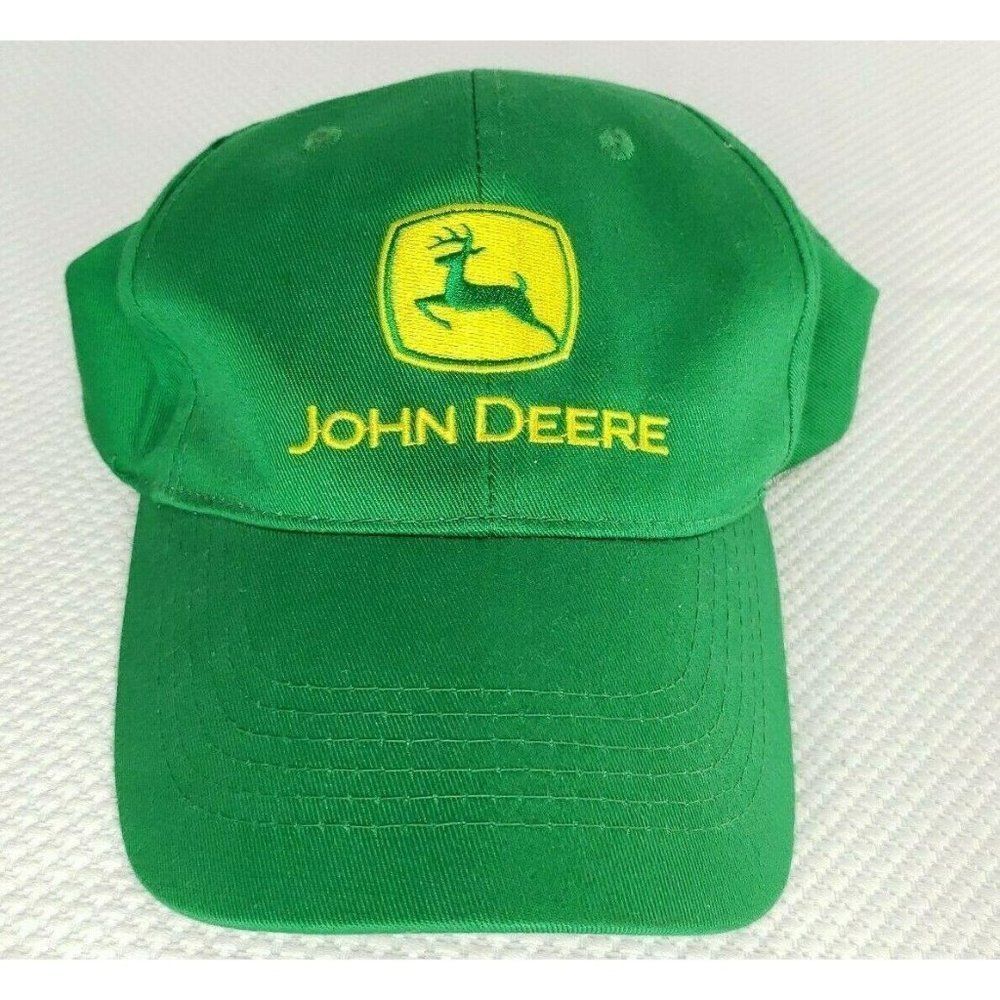 K-Products John Deere Embroidered Snapback Cap Dad Hat Green Cotton